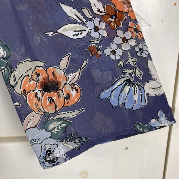 O'Neill Dark Floral Romper Shortall Size Med 1 Piece Blouson Romantic Boho Blue - Picture 12 of 16